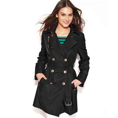 michael kors black coat at ross|Michael Kors black trench coat.